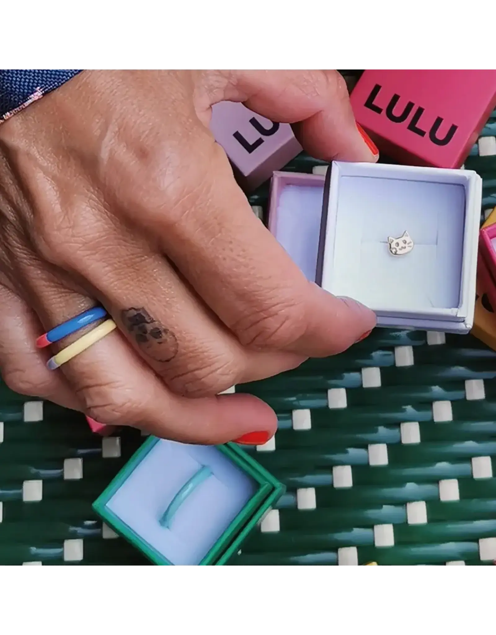 Lulu Copenhagen Oorbel Stud - Kitty - Zilver - Single