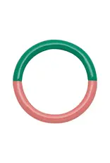 Lulu Copenhagen Double Color Ring - Light Green/ Burnt Coral
