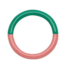 Lulu Copenhagen Double Color Ring - Light Green/ Burnt Coral