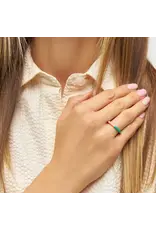 Lulu Copenhagen Double Color Ring - Light Green/ Burnt Coral