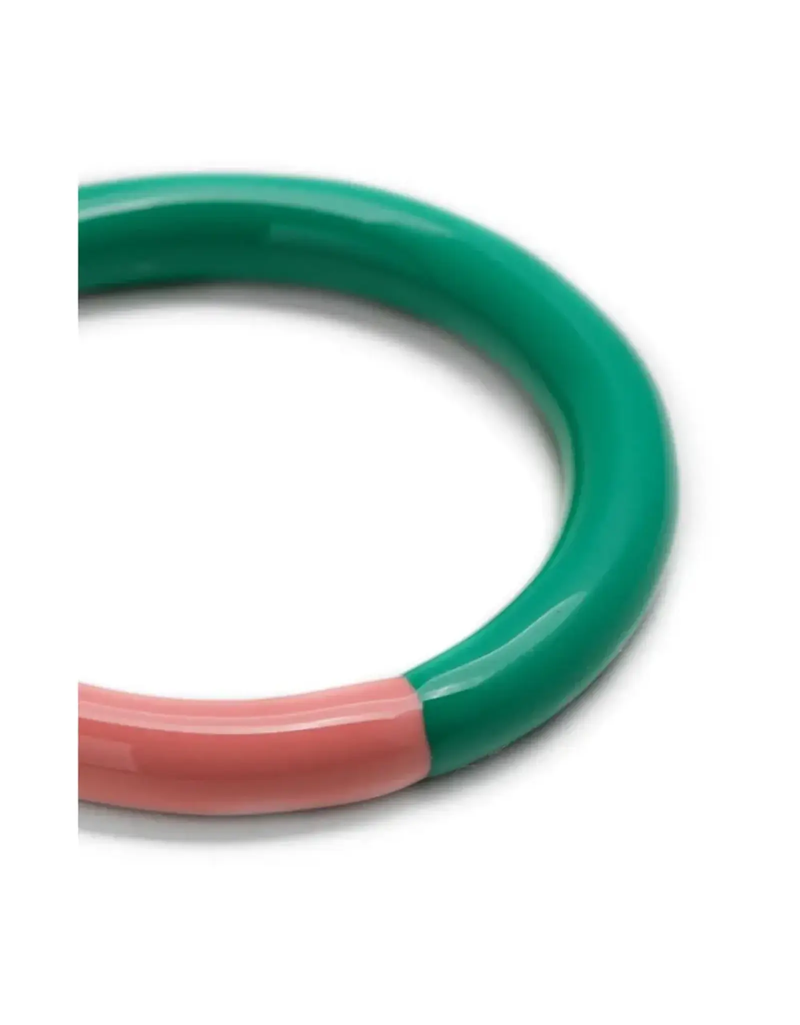 Lulu Copenhagen Double Color Ring - Light Green/ Burnt Coral