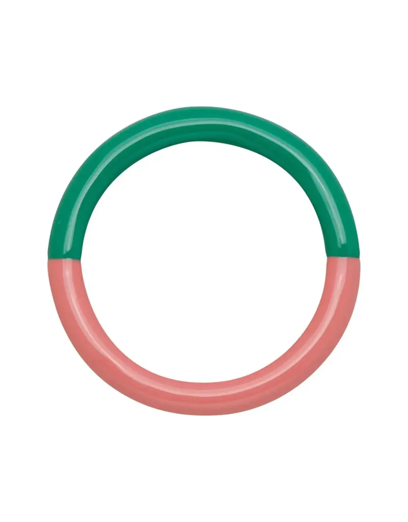 Lulu Copenhagen Double Color Ring - Light Green/ Burnt Coral