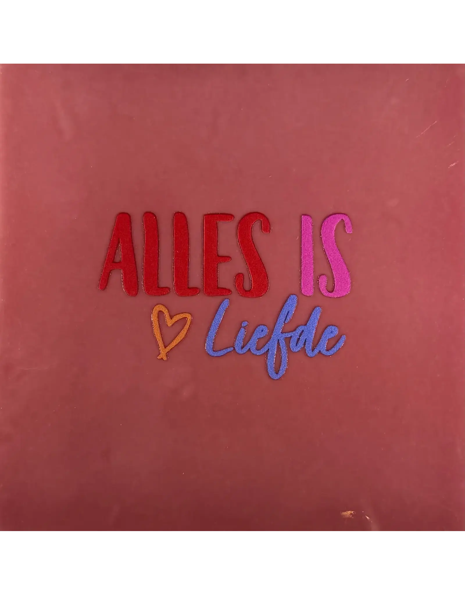 Yett Tegeltje - Alles is liefde, Roze/Rood - 10x10