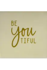 Yett Tegeltje - beYOUtiful, Creme/Goud - 10x10