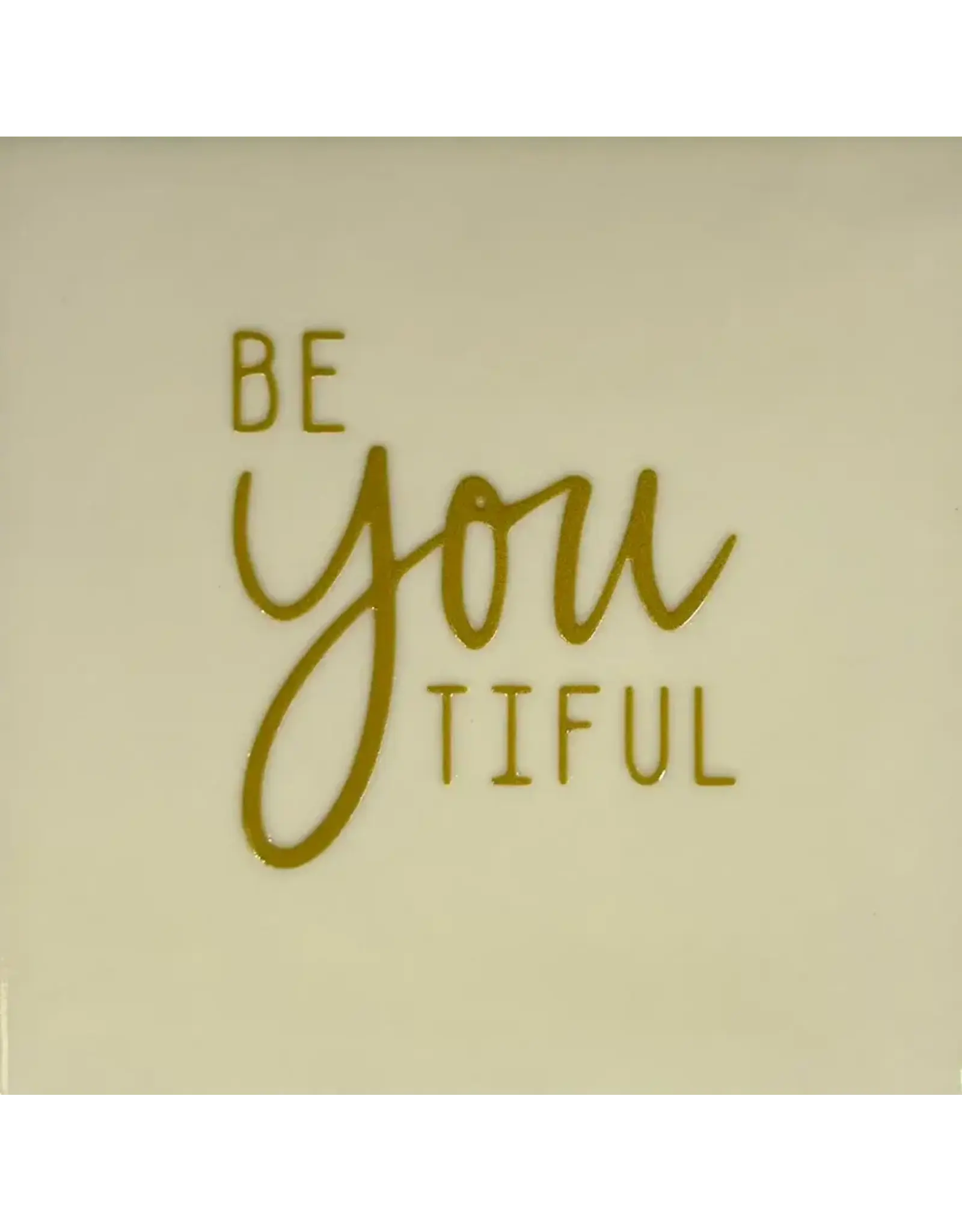 Yett Tegeltje - beYOUtiful, Creme/Goud - 10x10