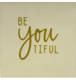 Yett Tegeltje - beYOUtiful, Creme/Goud - 10x10