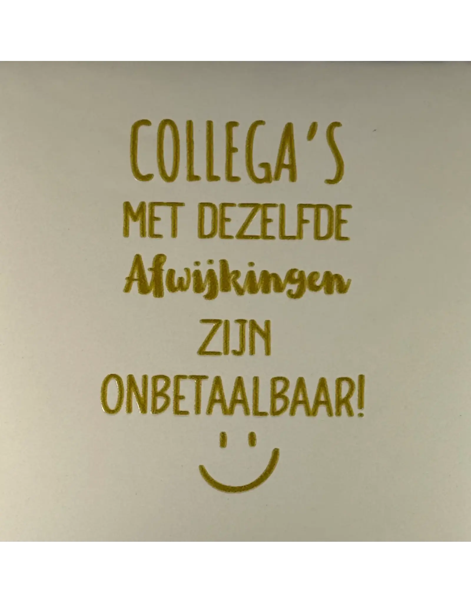 Yett Tegeltje - Collega's met dezelfde afwijking, Creme/Goud - 10x10