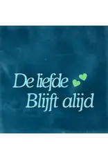 Yett Tegeltje - De liefde blijft altijd, Donkerblauw/Warmblauw - 10x10