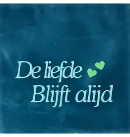 Yett Tegeltje - De liefde blijft altijd, Donkerblauw/Warmblauw - 10x10