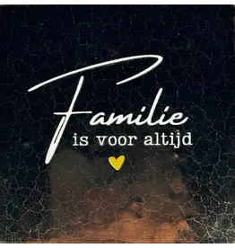 Yett Tegeltje - Familie is voor altijd, Goud/Creme - 10x10
