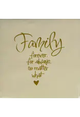 Yett Tegeltje - Family forever (fijn), Creme/Goud - 10x10