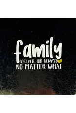 Yett Tegeltje - Family forever (Grof), Goud/Creme - 10x10