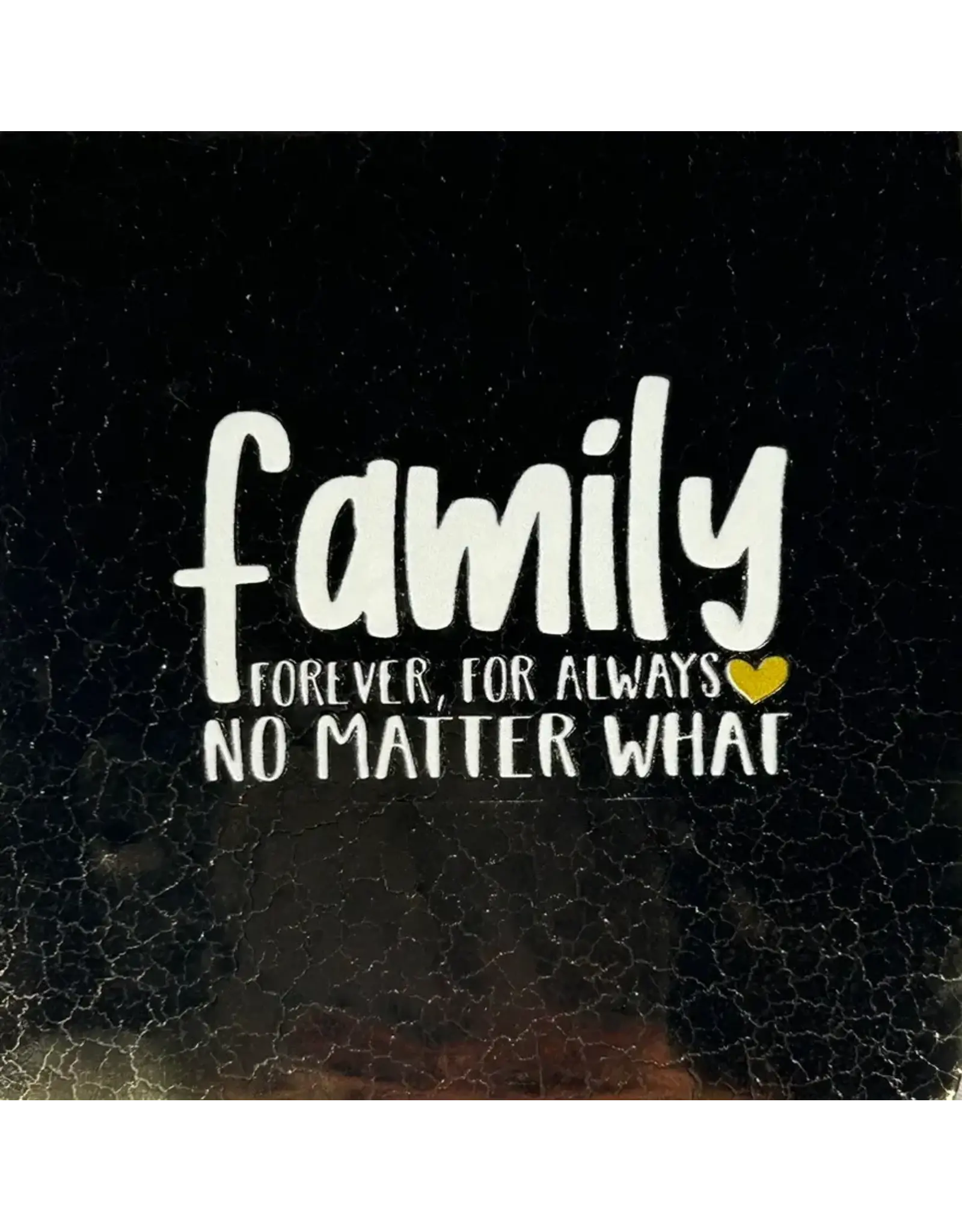 Yett Tegeltje - Family forever (Grof), Goud/Creme - 10x10