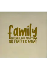 Yett Tegeltje - Family forever (Grof), Creme/Goud - 10x10