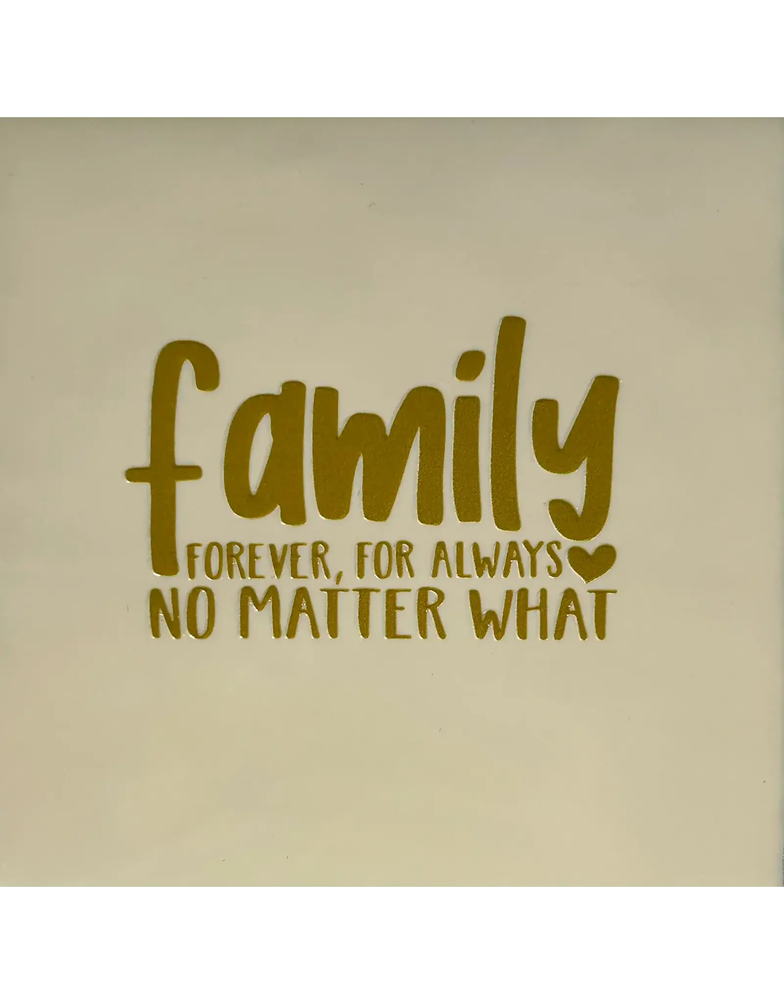 Yett Tegeltje - Family forever (Grof), Creme/Goud - 10x10