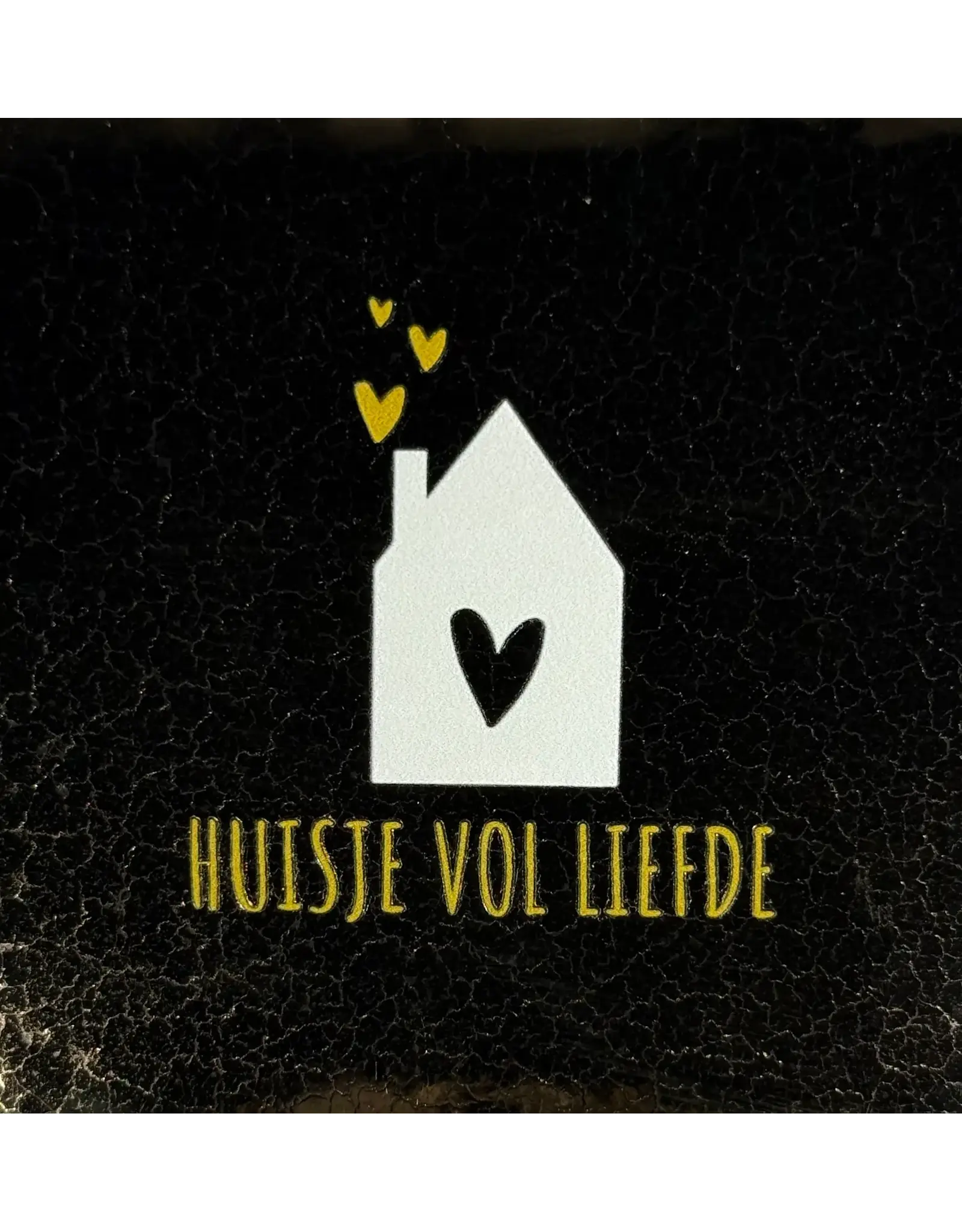 Yett Tegeltje - Huisje vol liefde, Goud/Creme - 10x10