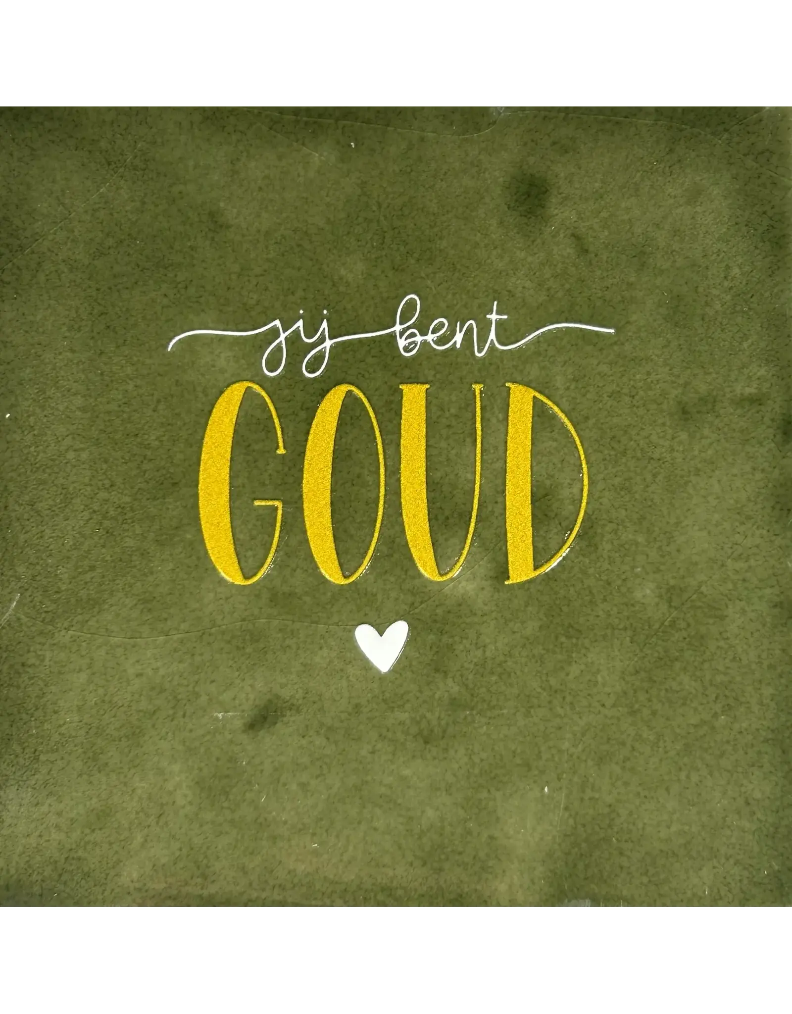 Yett Tegeltje - Jij bent goud, Olijf/Crème - 10x10