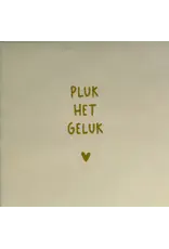 Yett Tegeltje - Pluk het geluk, Crème/Goud - 10x10