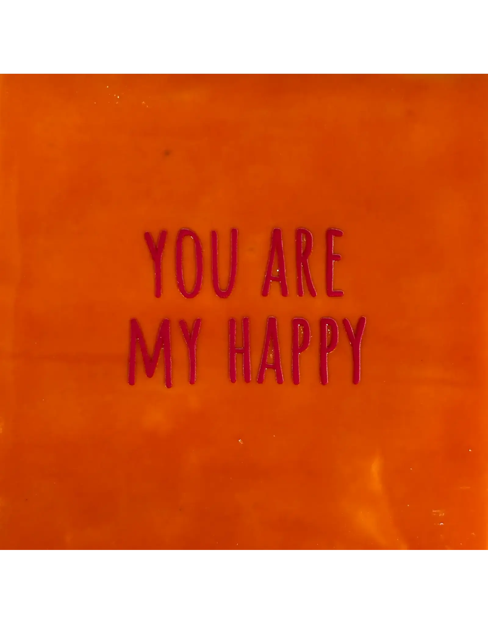 Yett Tegeltje - You are my happy, Oranje/Fuchsia - 10x10