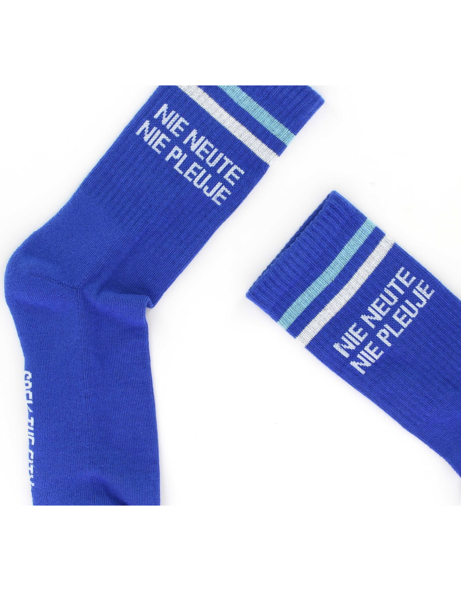 Sock The City Gentse sokken - Nie neute Nie pleuje, Retro Blauw - Katoen - One size
