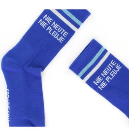 Sock The City Gentse sokken - Nie neute Nie pleuje, Retro Blauw - Katoen - One size