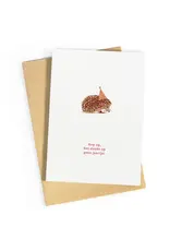 Studio Zwoane Wenskaart - Kop op, het steekt op geen jaartje - Dubbele kaart + Envelop