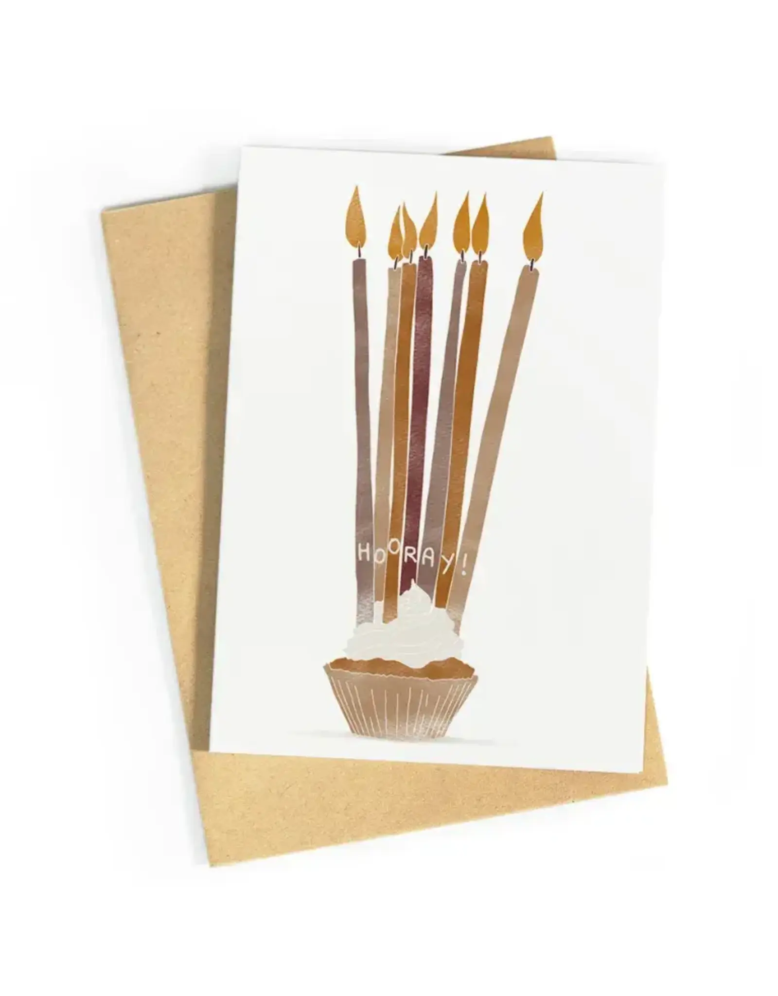 Studio Zwoane Wenskaart - Hooray Kaarsjes - Dubbele kaart + Envelop
