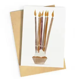 Studio Zwoane Wenskaart - Hooray Kaarsjes - Dubbele kaart + Envelop