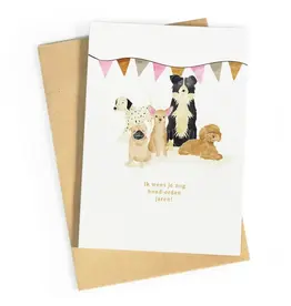 Studio Zwoane Wenskaart - Ik wens je hond-erden jaren - Dubbele kaart + Envelop