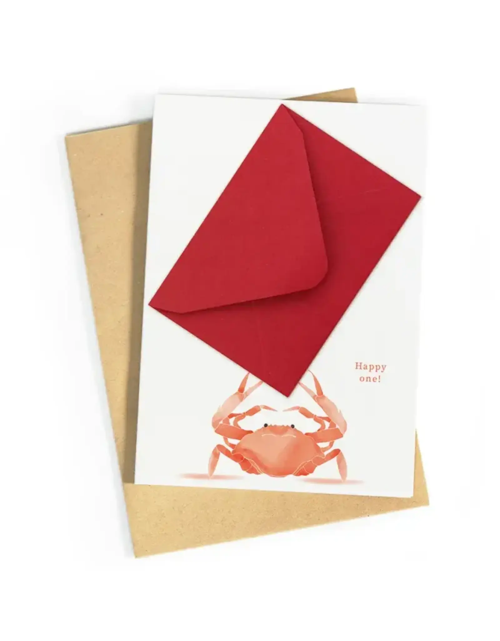 Studio Zwoane Wenskaart - Happy one! - Dubbele kaart + Envelop