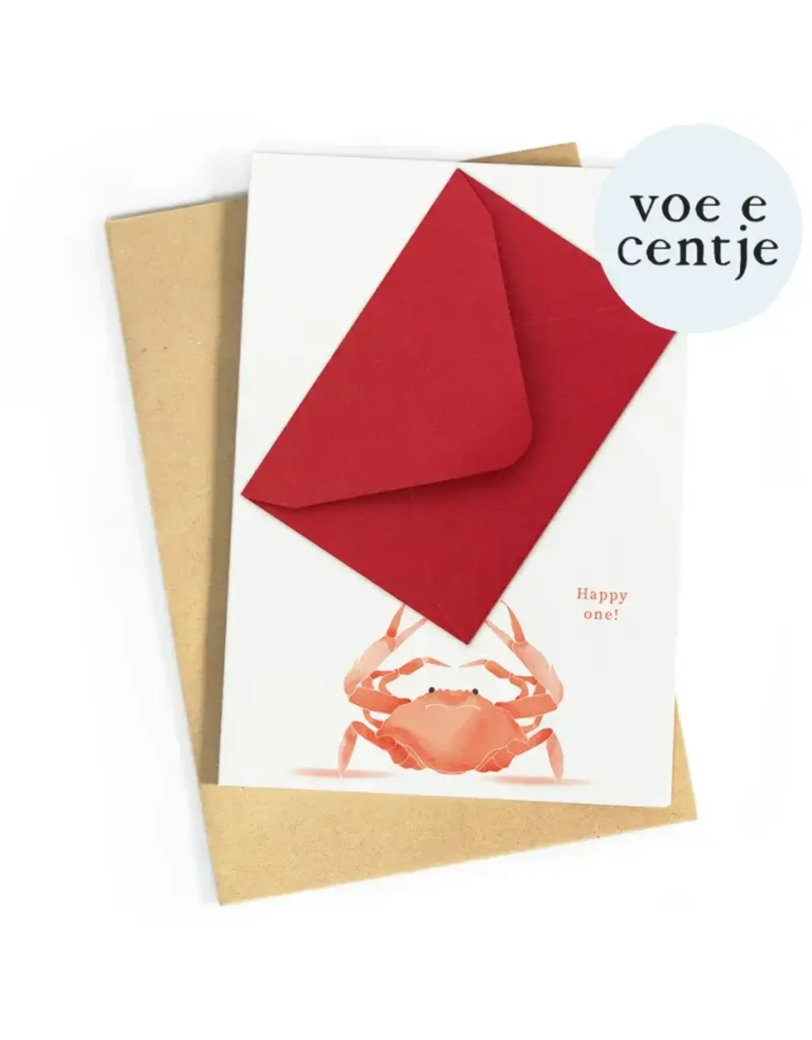 Studio Zwoane Wenskaart - Happy one! - Dubbele kaart + Envelop