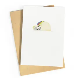 Studio Zwoane Wenskaart - Koerspet, Hoera - Dubbele kaart + Envelop