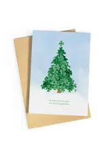 Studio Zwoane Wenskaart - Kerstboom kleine gelukjes - Dubbele kaart + Envelop