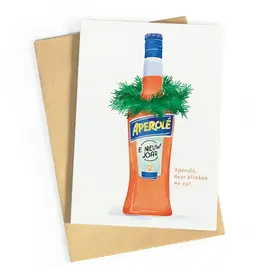 Studio Zwoane Wenskaart - Aperolé e nieuw joar - Dubbele kaart + Envelop