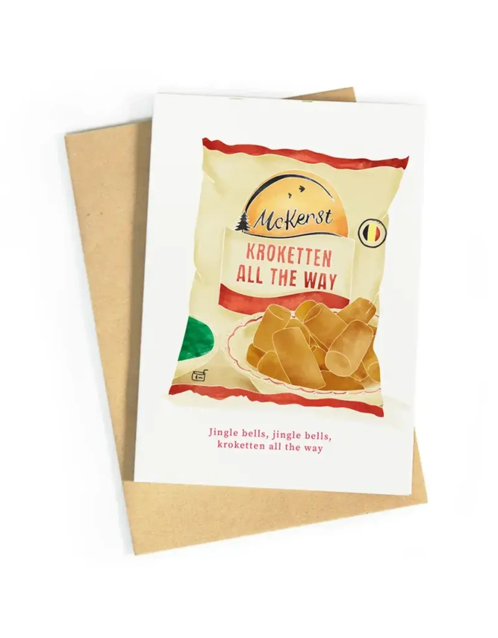 Studio Zwoane Wenskaart - Mc Kerst - Dubbele kaart + Envelop