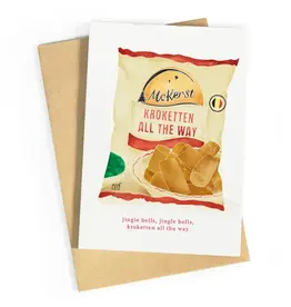 Studio Zwoane Wenskaart - Kerst - Mc Kerst - Dubbele kaart + Envelop