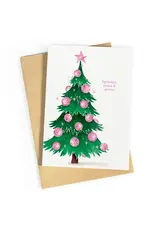 Studio Zwoane Wenskaart - Kerst - Sprankel, straal & geniet  - Dubbele kaart + Envelop