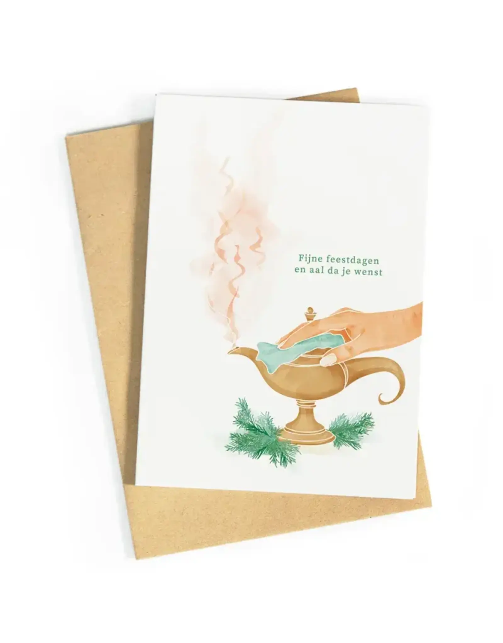 Studio Zwoane Wenskaart - Kerst - Aal da je wenst - Dubbele kaart + Envelop