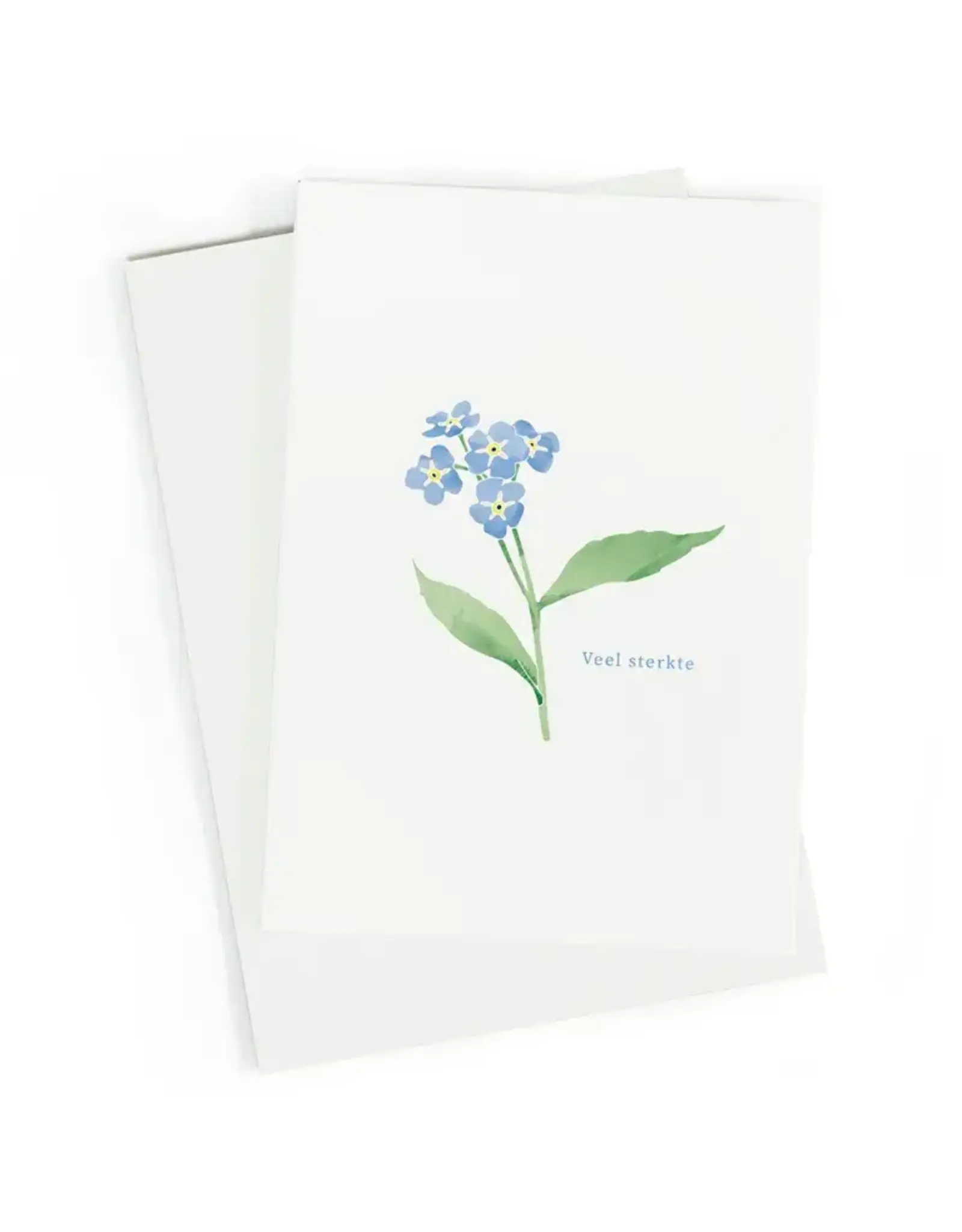 Studio Zwoane Wenskaart - Vergeet me nietje, Veel sterkte  - Dubbele kaart + Envelop