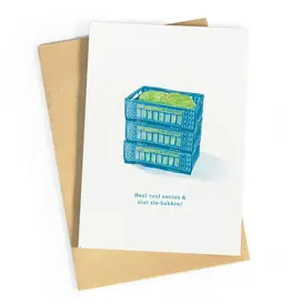 Studio Zwoane Wenskaart - Slabakken, Heel veel succes! - Dubbele kaart + Envelop