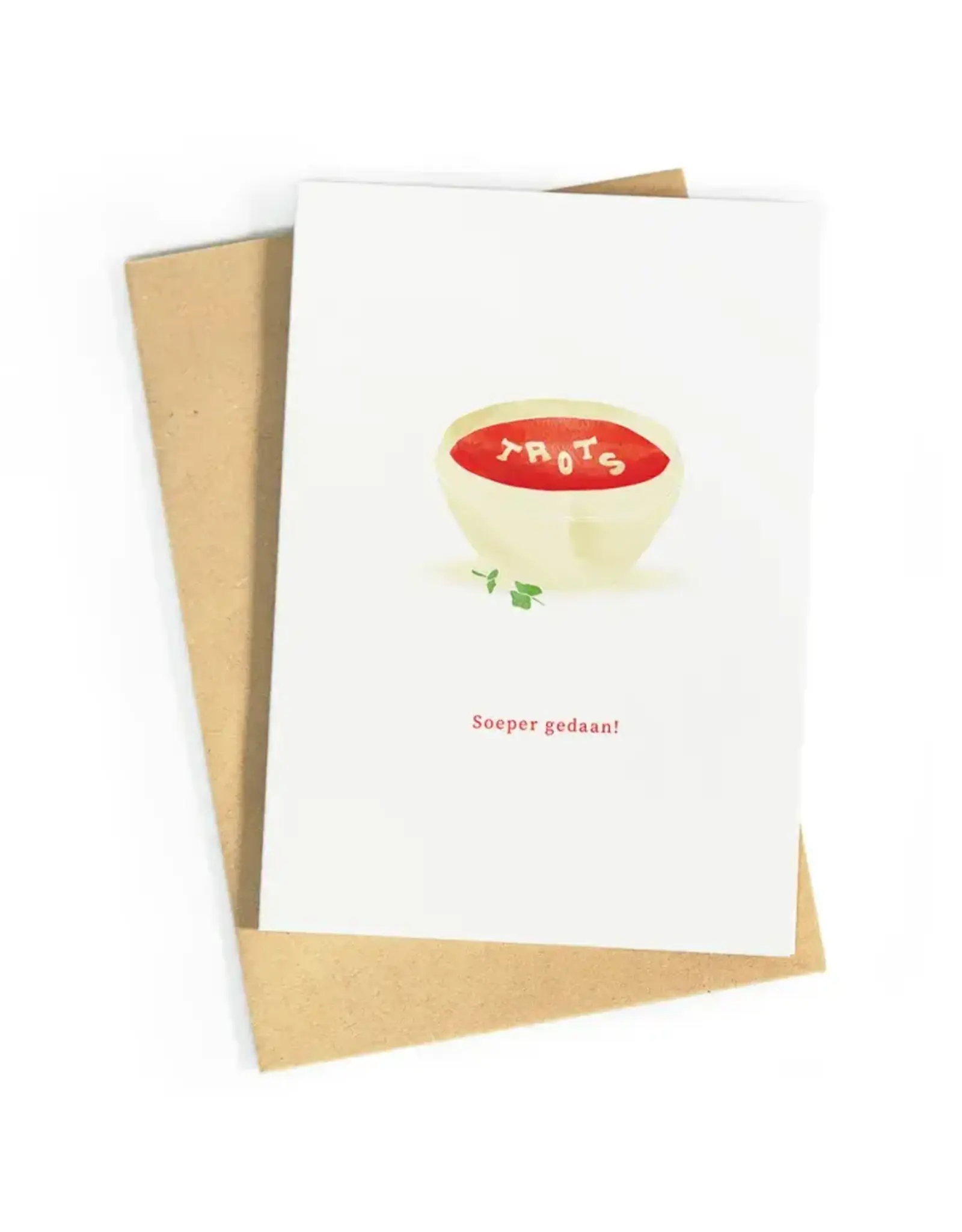 Studio Zwoane Wenskaart - Soeper gedaan! - Dubbele kaart + Envelop