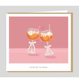 Studio Mie Wenskaart - Laten we tsjingen - 12,5 x 14 cm