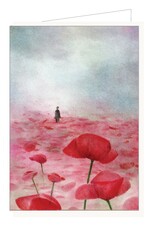 Lieve Claesen Wenskaart - Klaprozen - Dubbele kaart + Envelop