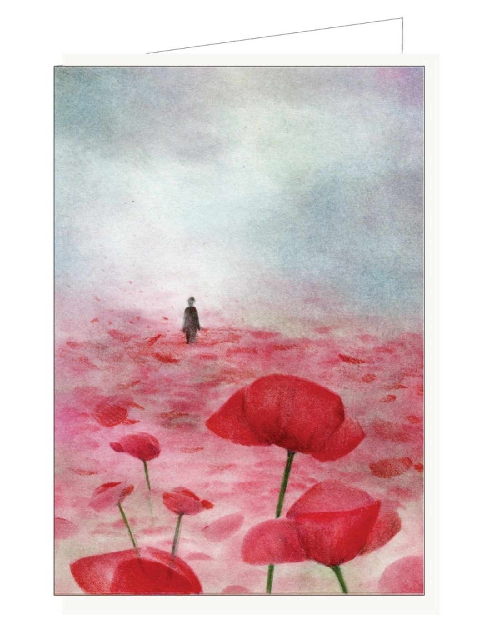 Lieve Claesen Wenskaart - Klaprozen - Dubbele kaart + Envelop