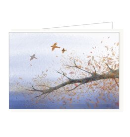 Lieve Claesen Wenskaart - Vogels - Dubbele kaart + Envelop