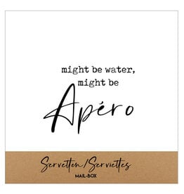 Mail-Box Servetten - Might be water, might be apéro - 12,5 x 12,5 cm - 15st