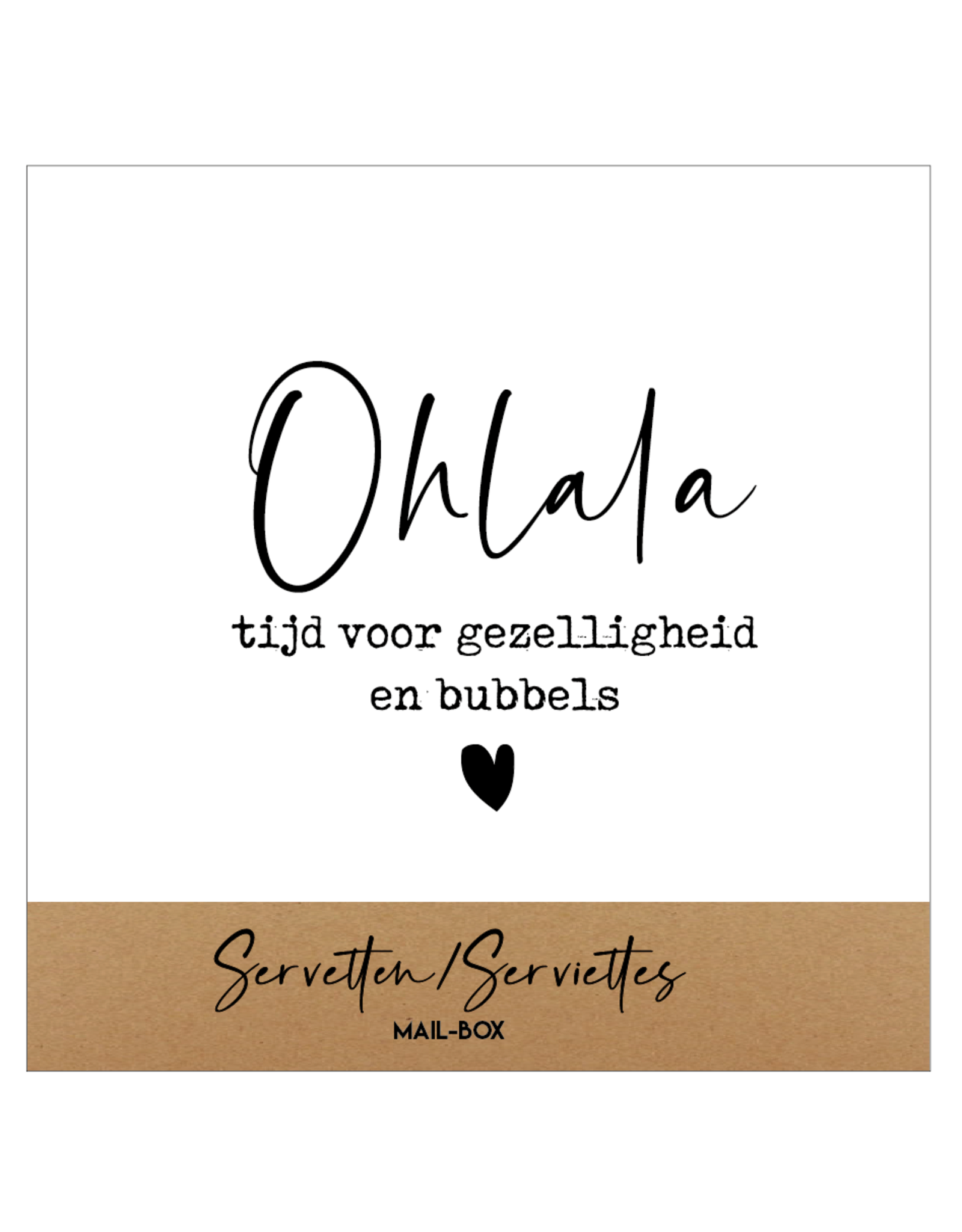 Mail-Box Servetten - Ohlala, tijd voor gezelligheid - 12,5 x 12,5 cm - 15st