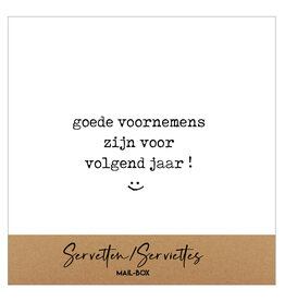 Mail-Box Servetten - Goede voornemens zijn voor volgend jaar - 12,5 x 12,5 cm - 15st