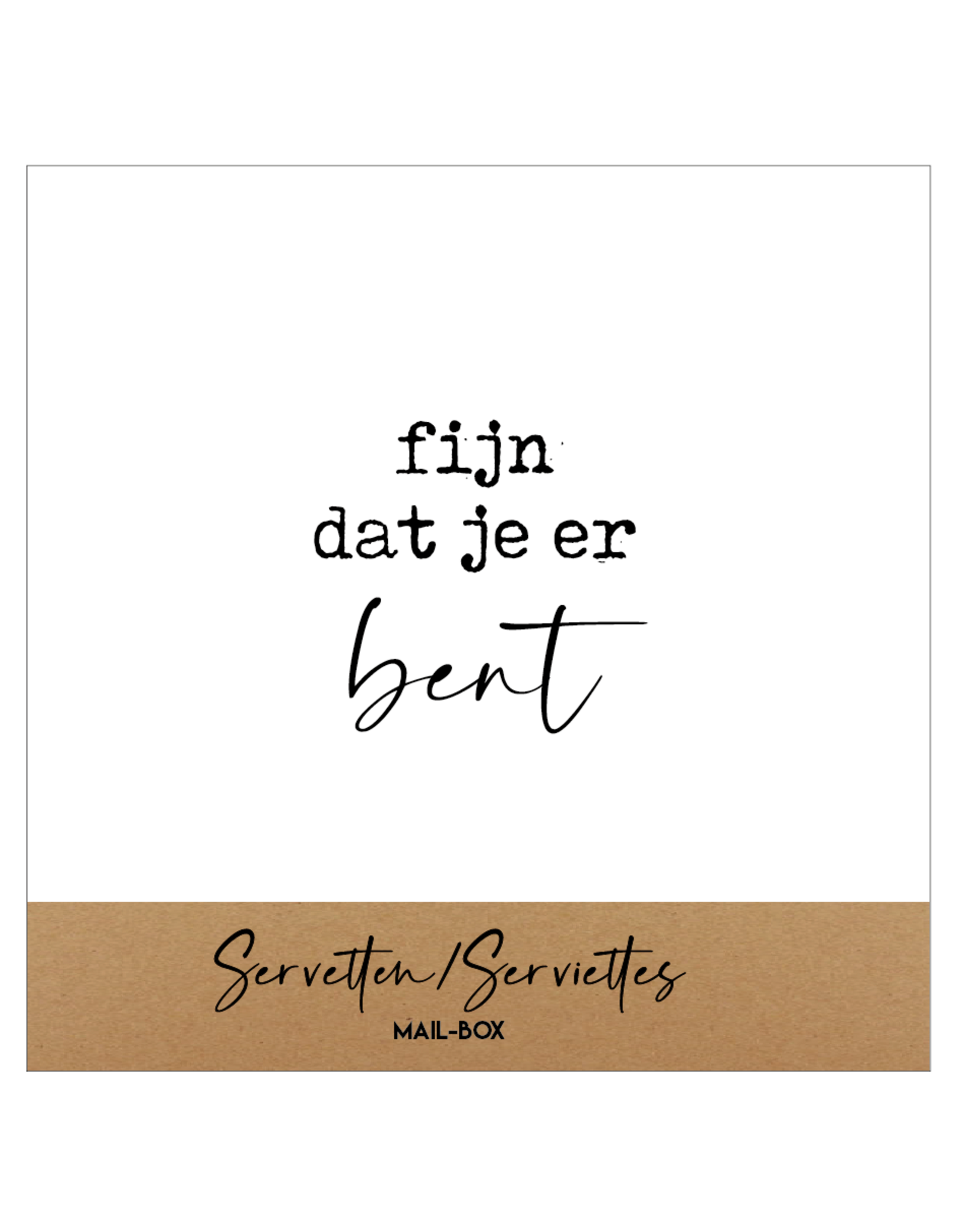 Mail-Box Servetten - Fijn dat je er bent - 12,5 x 12,5 cm - 15st