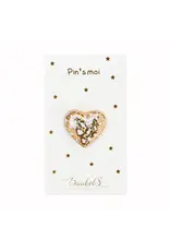 Baubels Pin - Hartje Wit/Goud